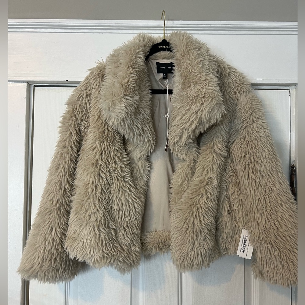 Love Tree Faux Fur Jacket